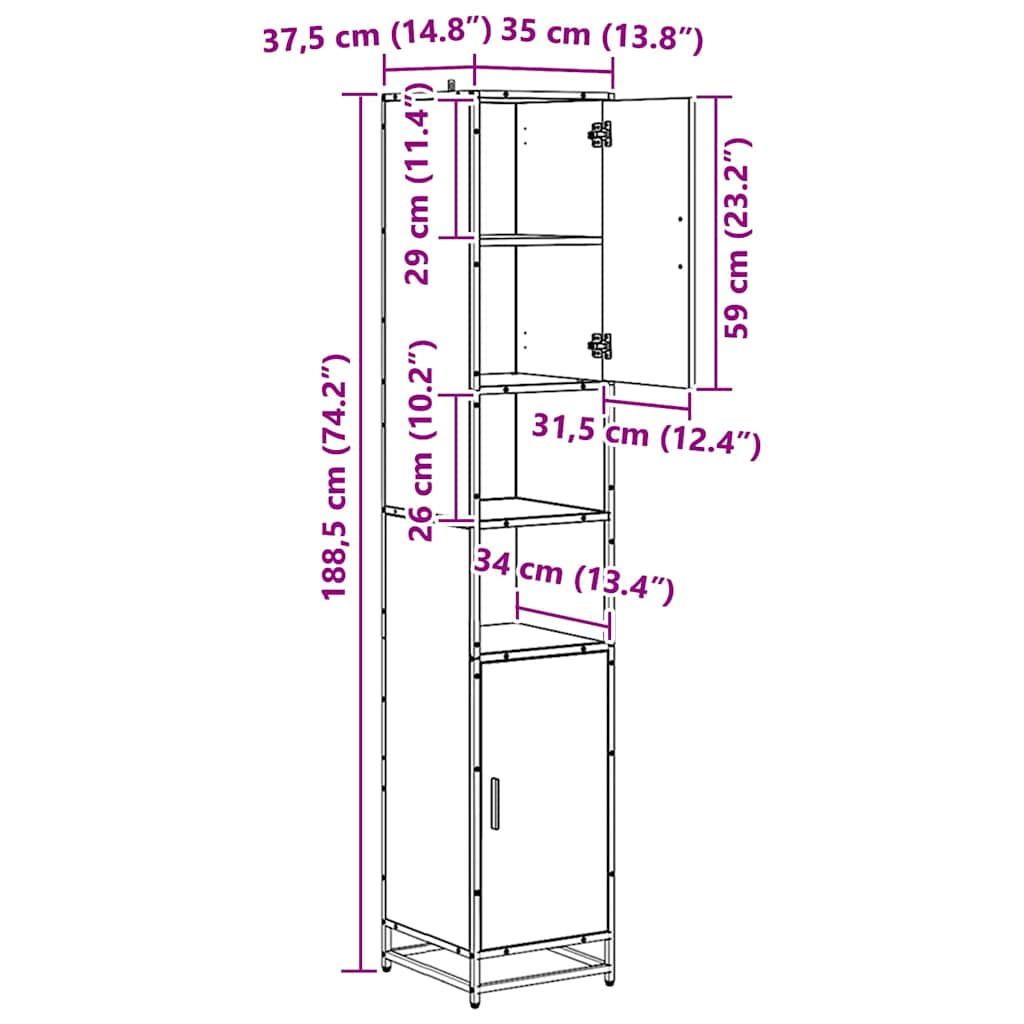 Juego de muebles de baño 3 pcs Roble Negro Madera contrachapada