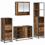 Juego de muebles de baño con cajón 4 pcs Madera Vieja