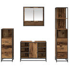 Juego de muebles de baño con cajón 4 pcs Madera Vieja