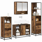 Juego de muebles de baño con cajón 4 pcs Madera Vieja