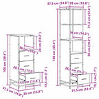 Juego de muebles de baño con cajón 4 pcs Madera Vieja