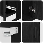 Juego de muebles de baño 4 pcs Roble Negro Madera contrachapada