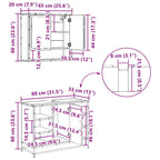 Juego de muebles de baño 4 pcs Roble Negro Madera contrachapada