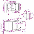 Juego de muebles de baño 4 pcs Roble Negro Madera contrachapada