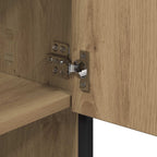 Juego de muebles de baño con estante 3 pcs Roble artesanal