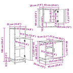 Juego de muebles de baño 3 pcs Roble Negro Madera de ingeniería