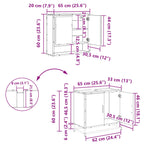 Juego de muebles de baño 2 pcs Roble Negro Madera contrachapada