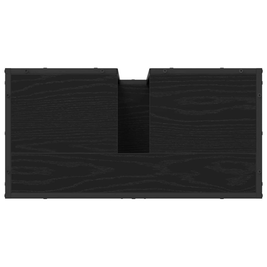 Juego de muebles de baño 2 pcs Roble Negro Madera contrachapada