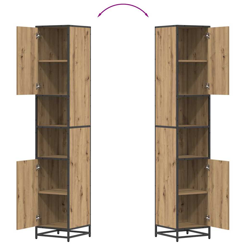 Juego de muebles de baño con estante 3 pcs Roble artesanal
