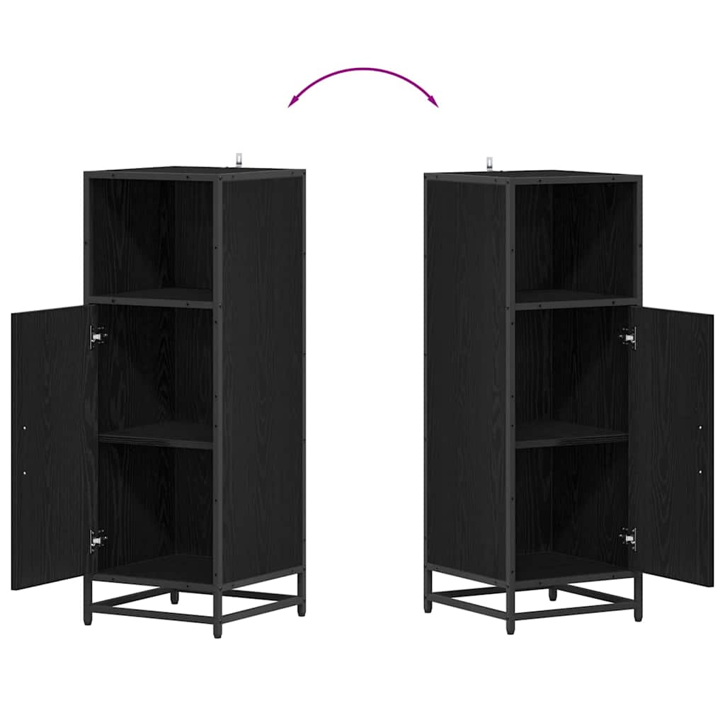 Juego de muebles de baño 4 pcs Roble Negro Madera de ingeniería