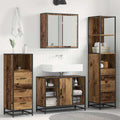 Juego de muebles de baño con cajón 4 pcs Madera Vieja