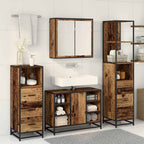 Juego de muebles de baño con cajón 4 pcs Madera Vieja