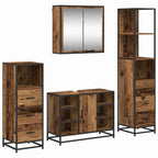 Juego de muebles de baño con cajón 4 pcs Madera Vieja