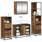 Juego de muebles de baño con cajón 4 pcs Madera Vieja