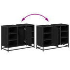 Juego de muebles de baño 4 pcs Roble Negro Madera contrachapada