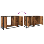 Juego de muebles de baño con estante 2 pcs Madera Vieja