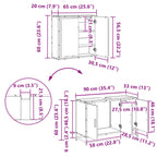 Juego de muebles de baño con estante 2 pcs Madera Vieja