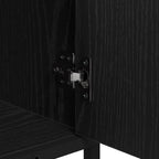 Juego de muebles de baño 2 pcs Roble Negro Madera contrachapada