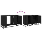 Juego de muebles de baño 2 pcs Roble Negro Madera contrachapada