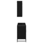 Juego de muebles de baño 2 pcs Roble Negro Madera contrachapada