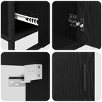 Juego de muebles de baño 3 pcs Roble Negro Madera contrachapada