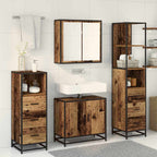 Juego de muebles de baño con cajón 4 pcs Madera Vieja