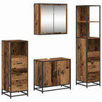 Juego de muebles de baño con cajón 4 pcs Madera Vieja