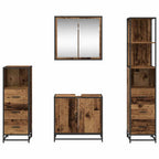Juego de muebles de baño con cajón 4 pcs Madera Vieja