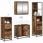 Juego de muebles de baño con cajón 4 pcs Madera Vieja