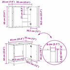 Juego de muebles de baño con cajón 4 pcs Madera Vieja