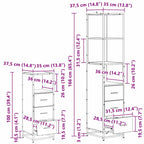 Juego de muebles de baño 4 pcs Roble Negro Madera contrachapada