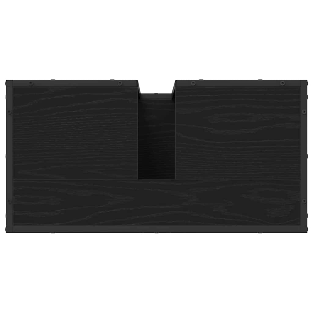 Juego de muebles de baño 4 pcs Roble Negro Madera contrachapada