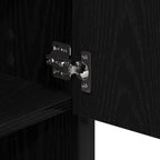 Juego de muebles de baño 3 pcs Roble Negro Madera contrachapada