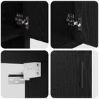 Juego de muebles de baño 3 pcs Roble Negro Madera contrachapada