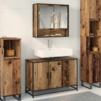 Juego de muebles de baño con estante 2 pcs Madera Vieja
