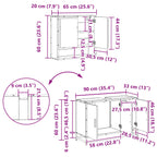 Juego de muebles de baño 2 pcs Roble Negro Madera contrachapada