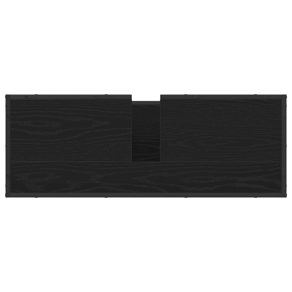 Juego de muebles de baño 2 pcs Roble Negro Madera contrachapada