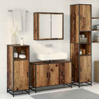 Juego de muebles de baño con estante 3 pcs Madera Vieja