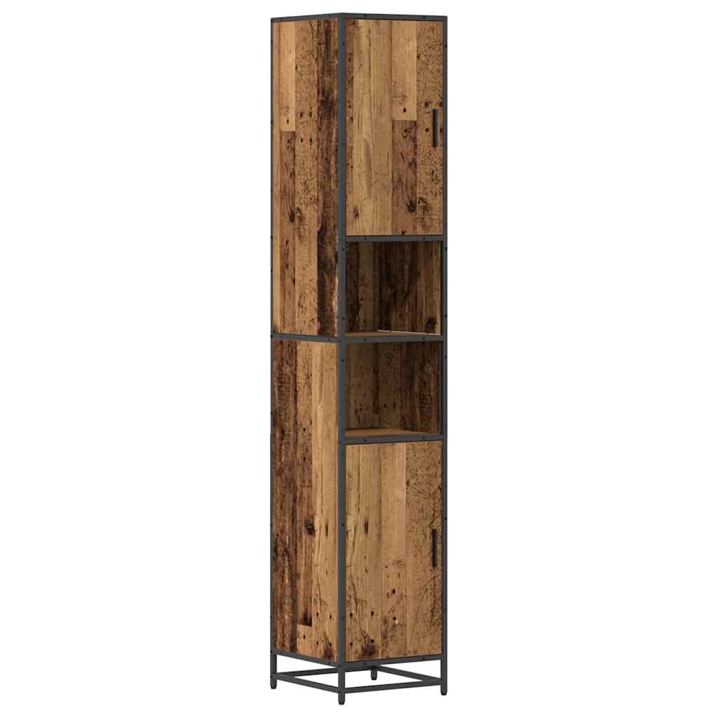 Juego de muebles de baño con estante 3 pcs Madera Vieja
