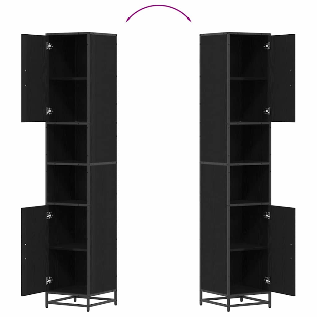 Juego de muebles de baño 3 pcs Roble Negro Madera contrachapada