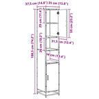 Juego de muebles de baño 3 pcs Roble Negro Madera contrachapada