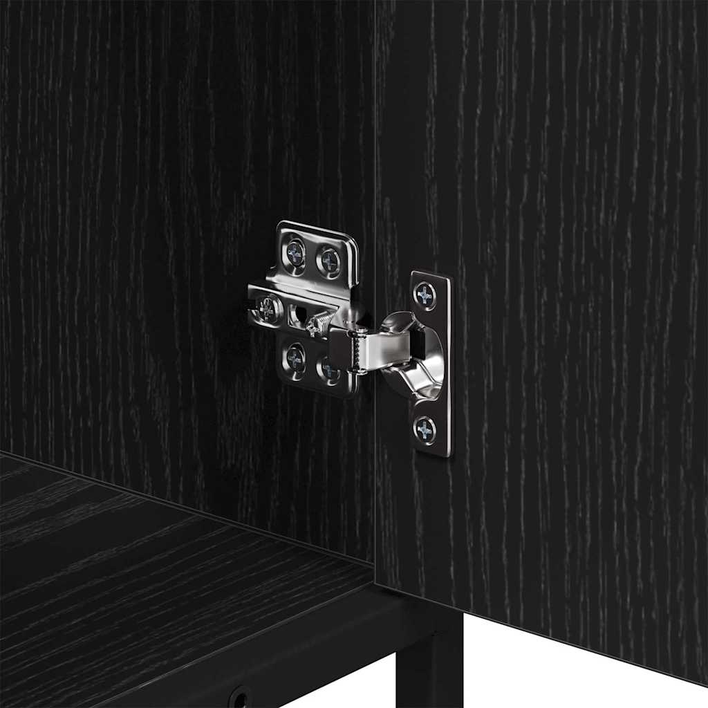 Juego de muebles de baño 2 pcs Roble Negro Madera de ingeniería