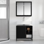 Juego de muebles de baño 2 pcs Roble Negro Madera de ingeniería