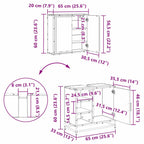Juego de muebles de baño 2 pcs Roble Negro Madera de ingeniería