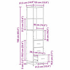 Juego de muebles de baño con cajón 3 pcs Roble artesanal