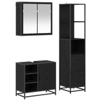 Juego de muebles de baño 3 pcs Roble Negro Madera de ingeniería