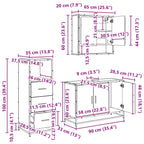 Juego de muebles de baño 3 pcs Roble Negro Madera de ingeniería