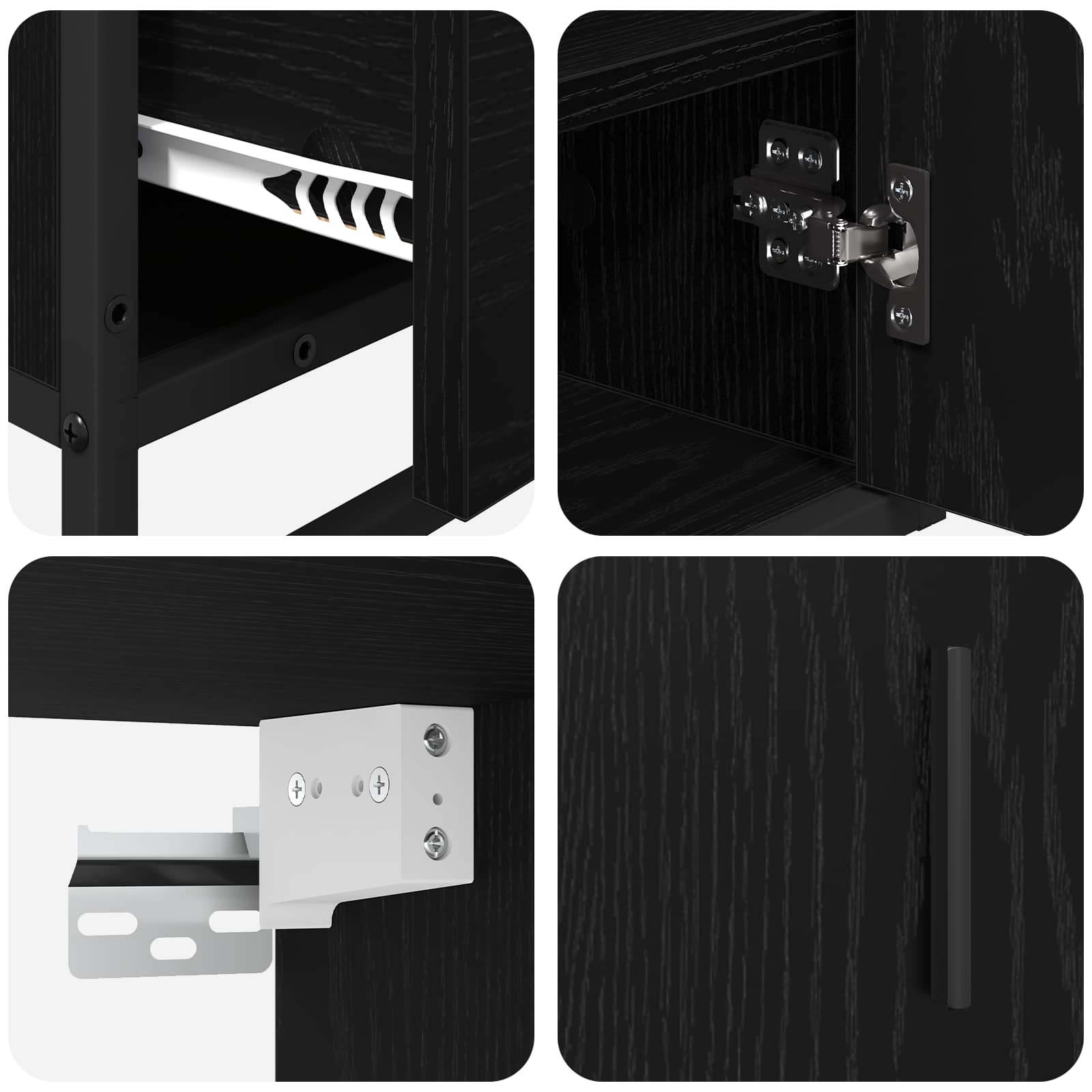 Juego de muebles de baño 3 pcs Roble Negro Madera de ingeniería