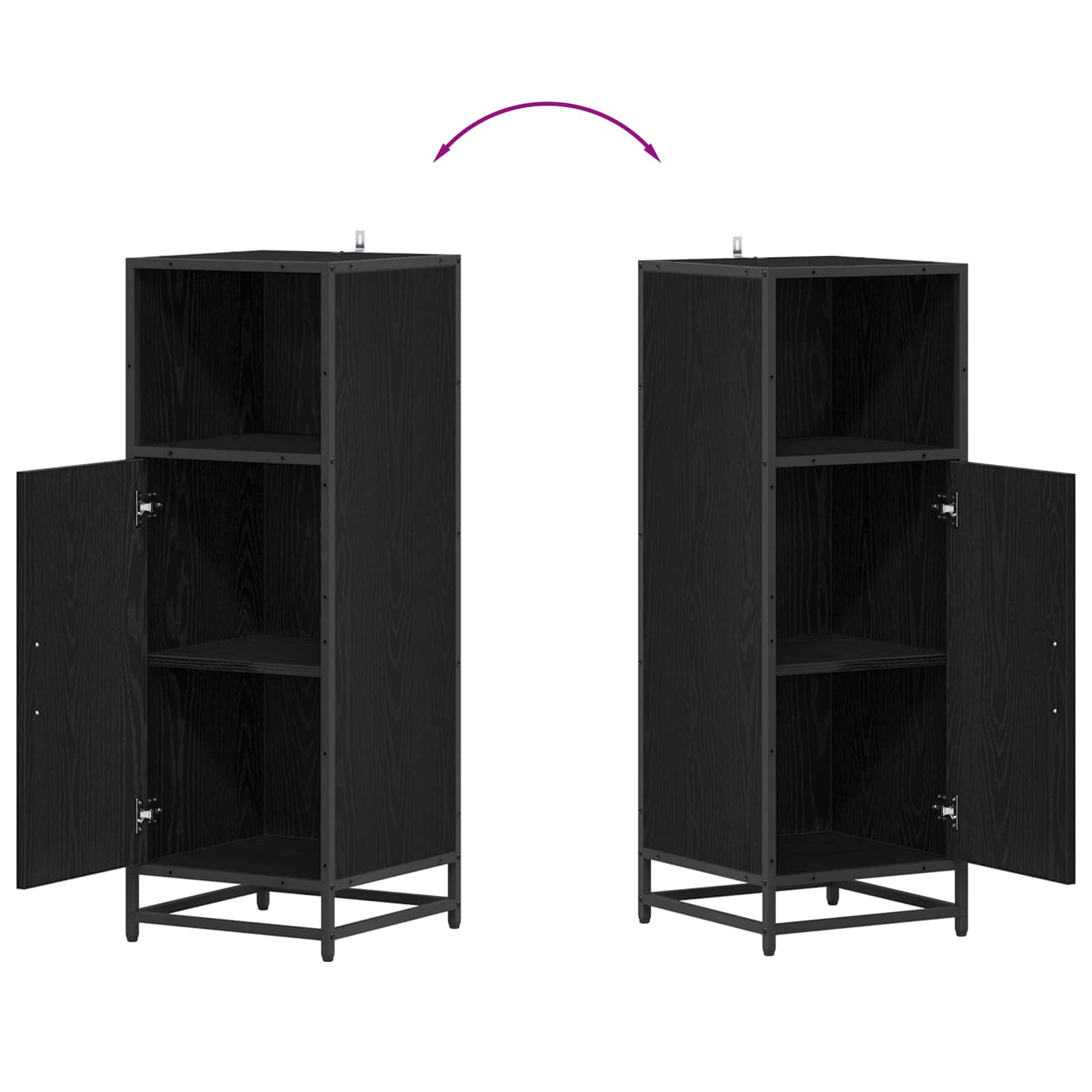 Juego de muebles de baño 3 pcs Roble Negro Madera de ingeniería