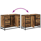 Juego de muebles de baño con cajón 2 pcs Madera envejecida